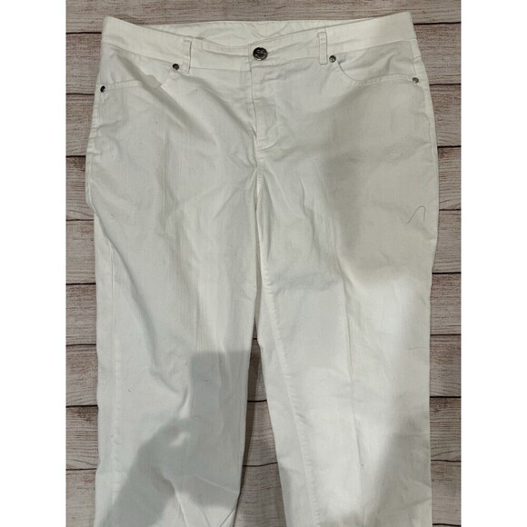 Style & Co. Women's Pant White Straight Ankle Crop Cotton Blend Size 10 - Picture 2 of 6